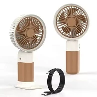 Handheld Fan Mini Table Fan Portable USB Rechargeable Small Desk Fan Super Compact Cooler Fan for Makeup Home Office Outdoor (Khaki)