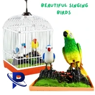 Singing Moving Chirping Beautiful Bird Pet Toy in Cage, Hanging Cage with Music Singing Moving Chirping for Kids