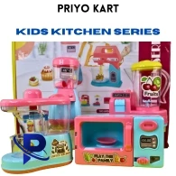 Mini Modern Kitchen Set For Kids - Multicolor Pink & Blue Kitchen Playset: Blender, Microwave, Mixer for Kids