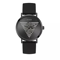 Silicone Analog Black Dial Men Watch-Gw0503G3, Black Band