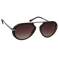 Women's UV Protected Aviator Full Rim Sunglasses (Brown) (Lens Color - Brown)