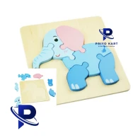 Wooden colorful puzzle Elephant Learning and Skill Development of your Kids