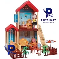 Kids educational building kit model villa doll house toys girl plastic DIY princess house toy