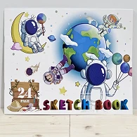 Cartoon A4 Sketchbook For students Kids Sketch Book: Let's draw and explore the space, Drawing Book for Preschool