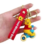 Cartoon Sports Little Bear Keychain Cute Soft Rubber 3D Doll gift Anime KeyChains