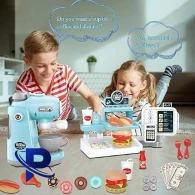 Kitchen Appliances Toys, Play Kitchen Accessories Set for Kids, Pretend Kitchen Toys, Coffee Maker, Mixer, Toaster with Realistic Lights& Sounds,