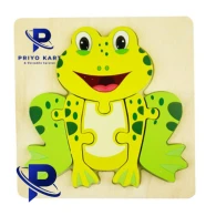 Wooden Frog Learning Educational Montessori Puzzle Board for Kids (Multicolor)