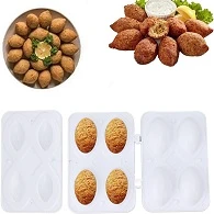 2 Pcs Kibbeh Mold 4 Grids Meatball Maker Manual Meatloaf Press Kebab Machine for Fried Kebab Kofta