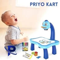 Kids Toys Projector Learning and Drawing Painting Set Kids Drawing Projector Table Child Learning Desk Smart Projector with Light Music (Multi)