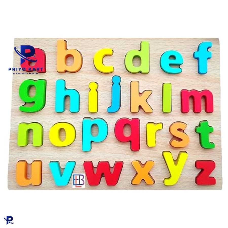 Wooden Small Letter Learning Board for Kids Best Colorful Education Puzzle Game for Toddlers 30 cm Multicolor