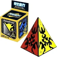 Newille QiYi Gear Pyraminx (Tiled) Black Speed Cube Magic Cube Puzzle